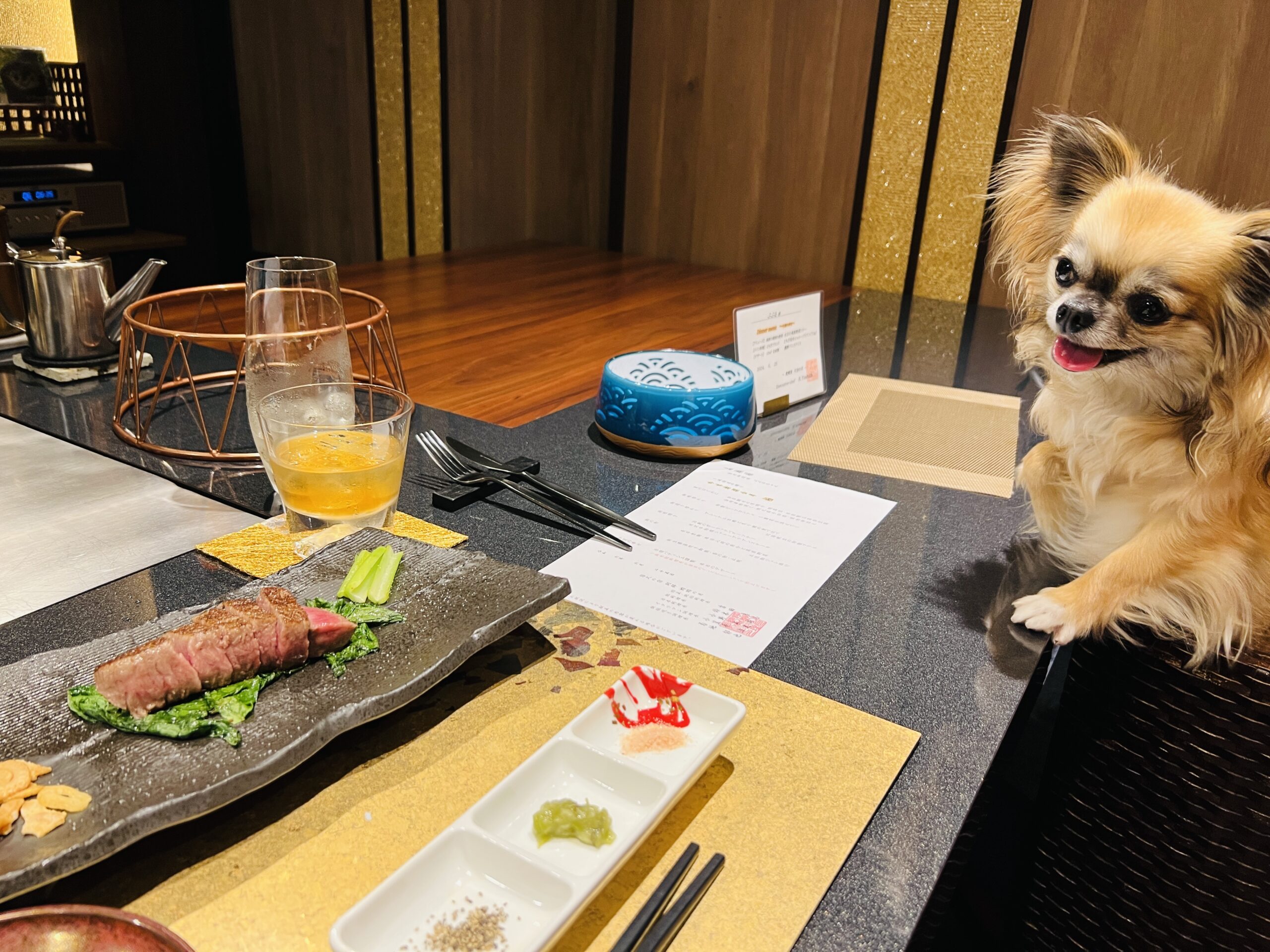 鉄板焼きの様子